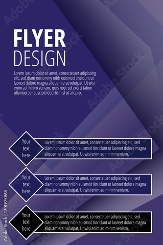 Vector Brochure Flyer design template in purple color - illustration