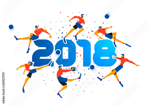 Soccer team poster of 2018 quote for sport event