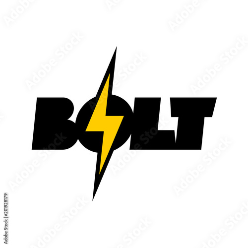 Lightning bolt symbol with text.