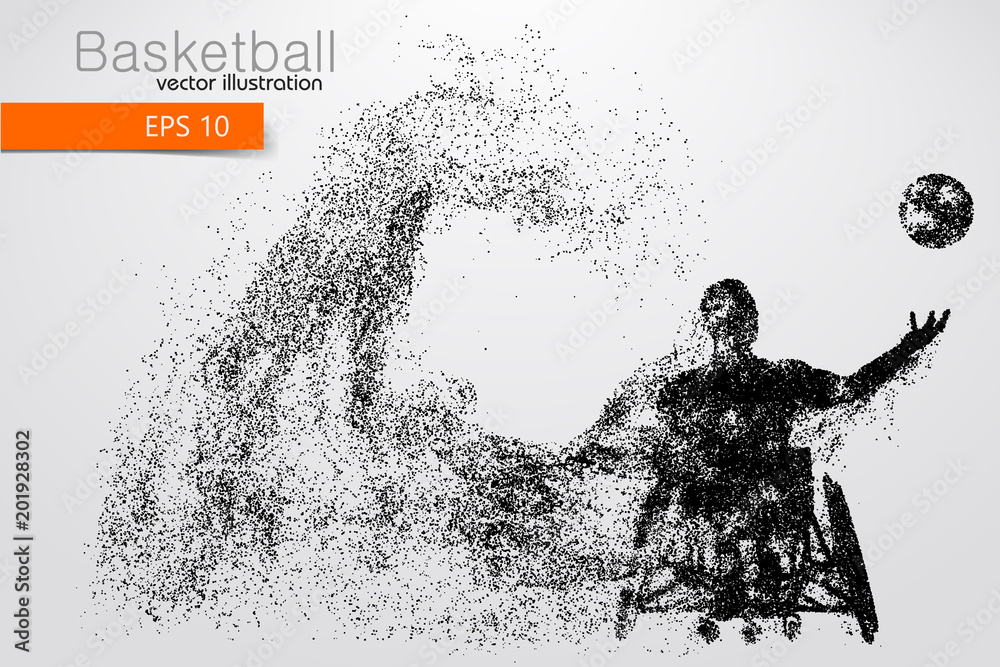 Fototapeta premium Basketball player disabled. Vector illustration