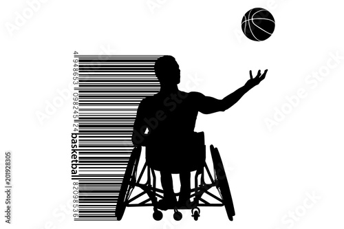 Basketball player disabled. Vector illustration