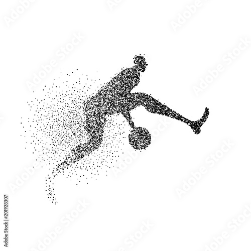 Basketball player silhouette particle background