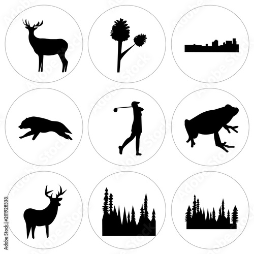 Set Of 9 simple editable icons