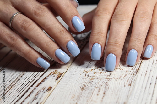 beautiful blue manicure