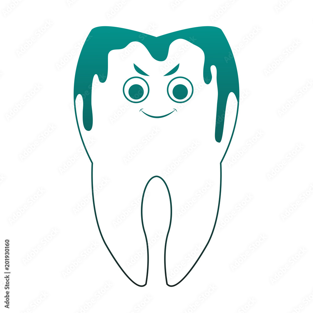clean tooth cartoon vector illustration graphic design