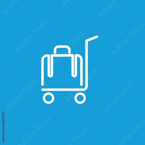 Suitcase on cart line icon