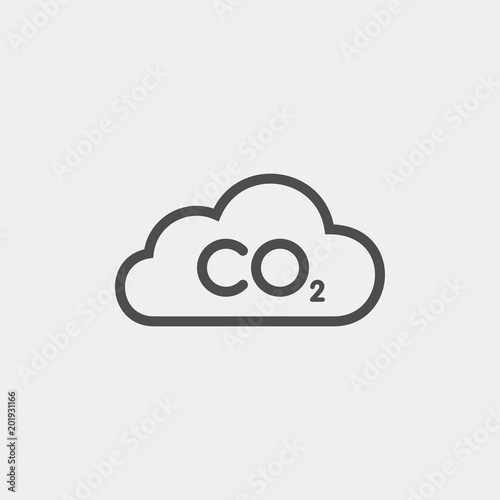 Carbon dioxide flat vector icon photo
