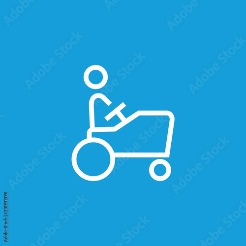 Toy car with child line icon