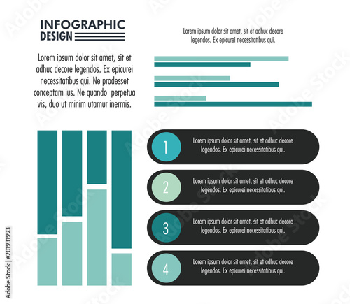 Infographic with statistics design on blue and white colors vector illustration graphic