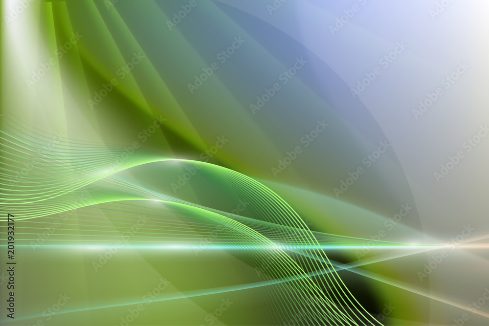 Abstract green background with gradient and flashes of light. Abstract green background with gradient and flashes of light.
