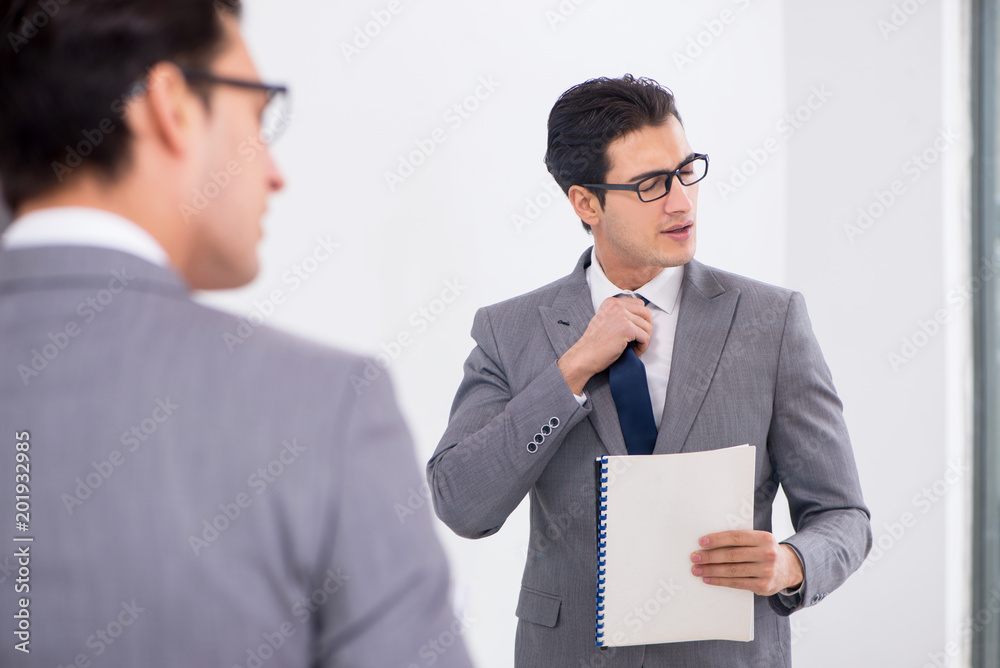 Politician planning speach in front of mirror Politician planning speach in front of mirror