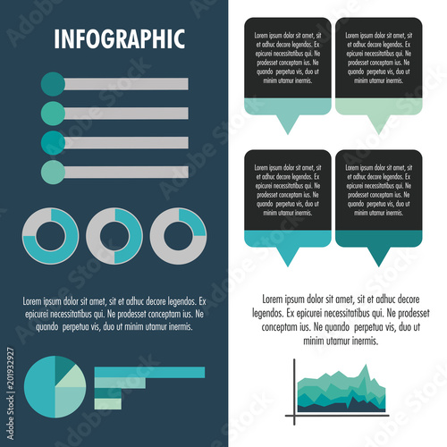 Infographic with statistics design on blue and white colors vector illustration graphic