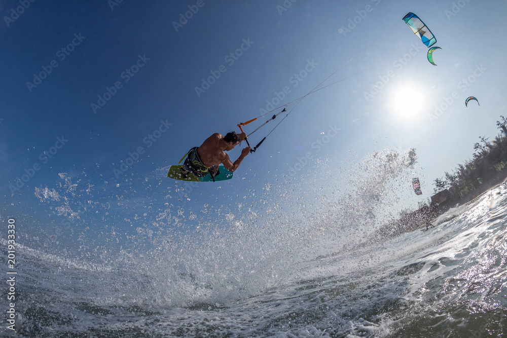 Naklejka premium Kite surfer