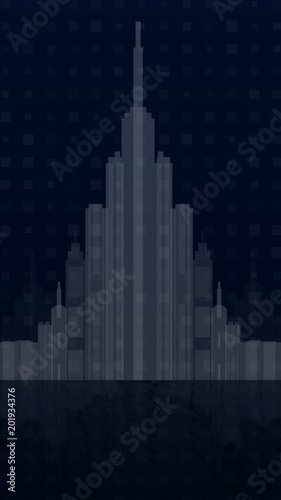 Abstract backdrop simulating skyscrapers