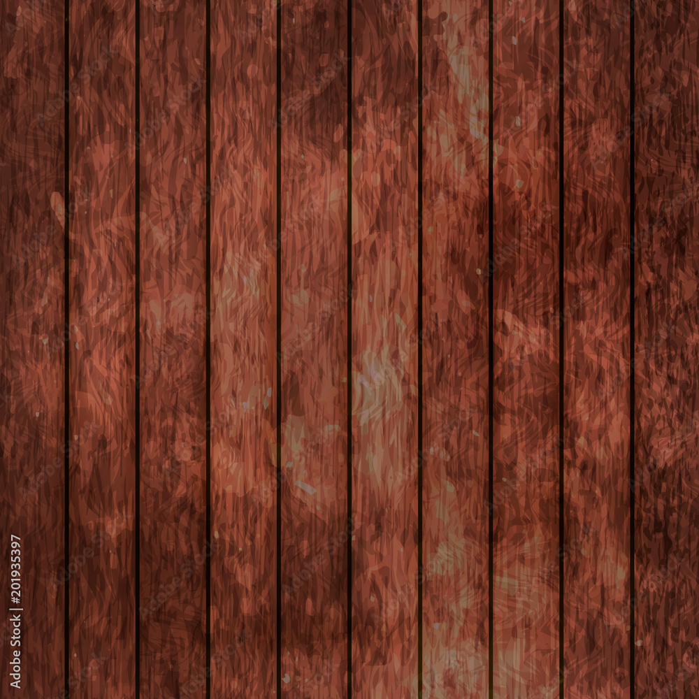 Wood texture background. Dark brown wooden backdrop. Easy to edit vector design template for your artworks. - obrazy, fototapety, plakaty 