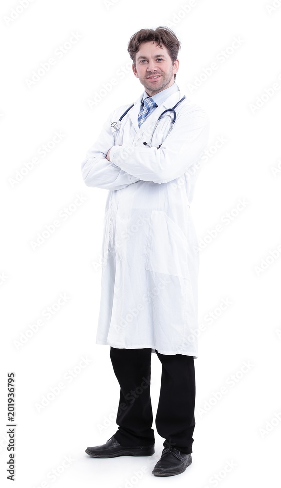in full growth.the portrait of the doctor in full growth.the portrait of the doctor