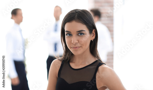 portrait of young business woman on blurred background. Free Download portrait of young business woman on blurred background. - GFXLoad