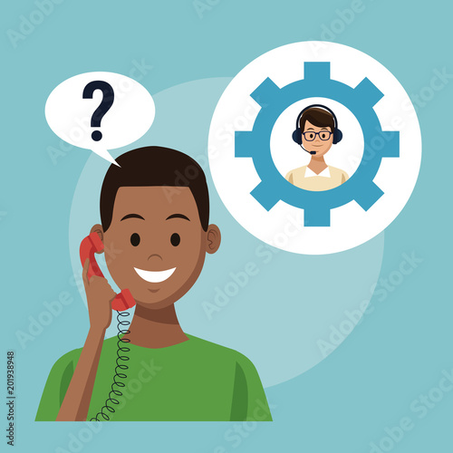 Customer service and support call center concept vector illustration graphic