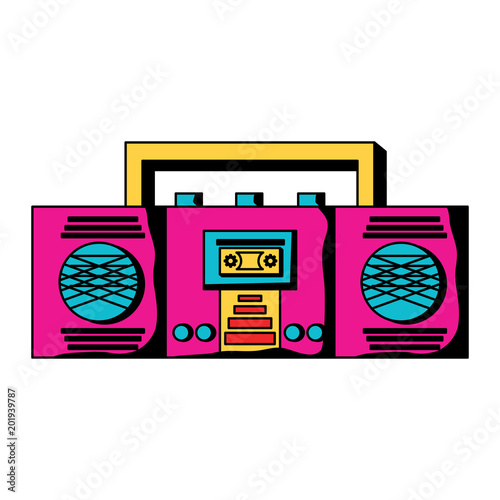 boombox stereo icon over white background, colorful design. vector illustration