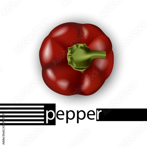 Red bell pepper top view.