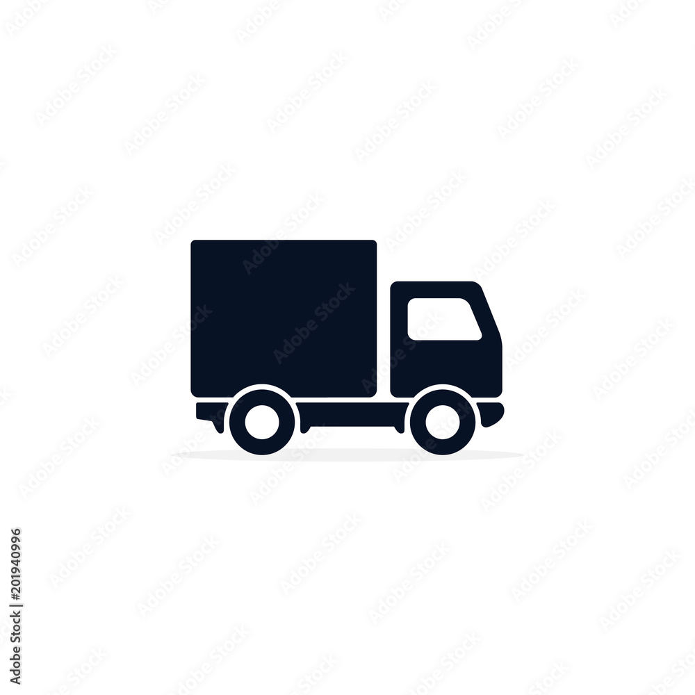 Delivery truck icon isolated on white background. Vector simple illustration