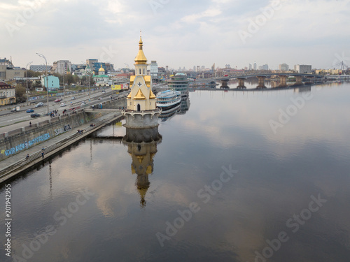 Church of St. Nicholas the Wonderworker in the waters in Kyiv city  Ukraine
