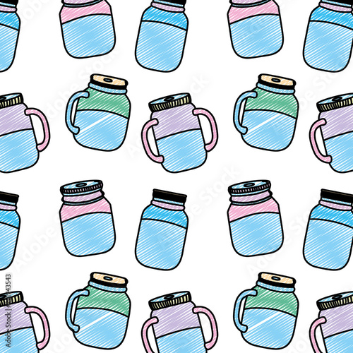 doodle water inside glass bottle object background