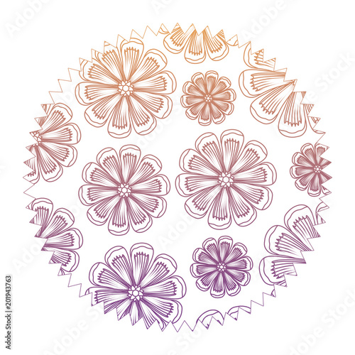 colorful and decorative seal stamp with floral design, vector illustration