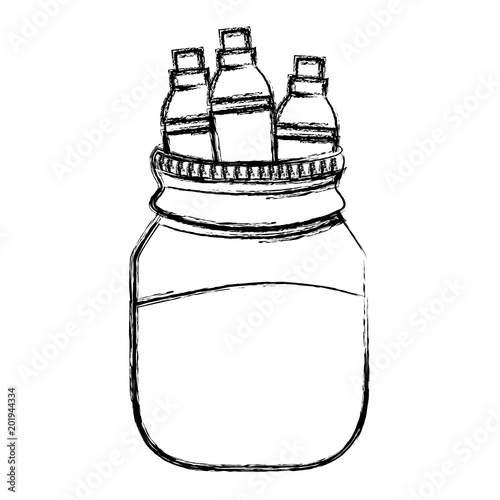 grunge highlighters pens inside crystal bottle object