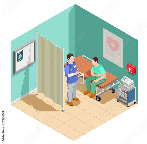 Inspection At Doctor Isometric Composition 