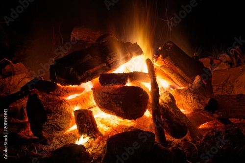 closeup on bonfire night
