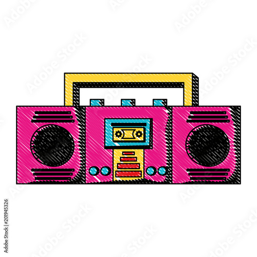 boombox stereo icon over white background, colorful design. vector illustration