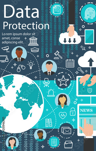 Vector internet data protection technology poster