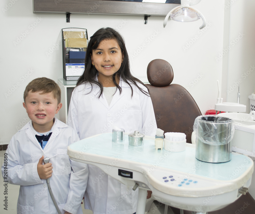 Smiling boy and girl dentist. Smiling boy and girl dentist.