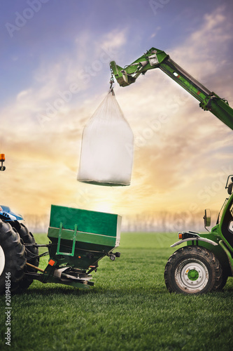transportation of fertilizers takes place in the fields with the participation of professional machines