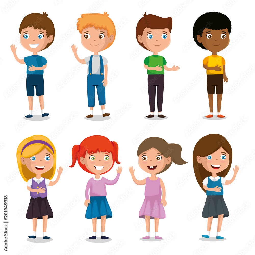 group of happy kids characters vector illustration design group of happy kids characters vector illustration design