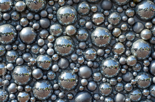 Mirror balls half disco balls background silver