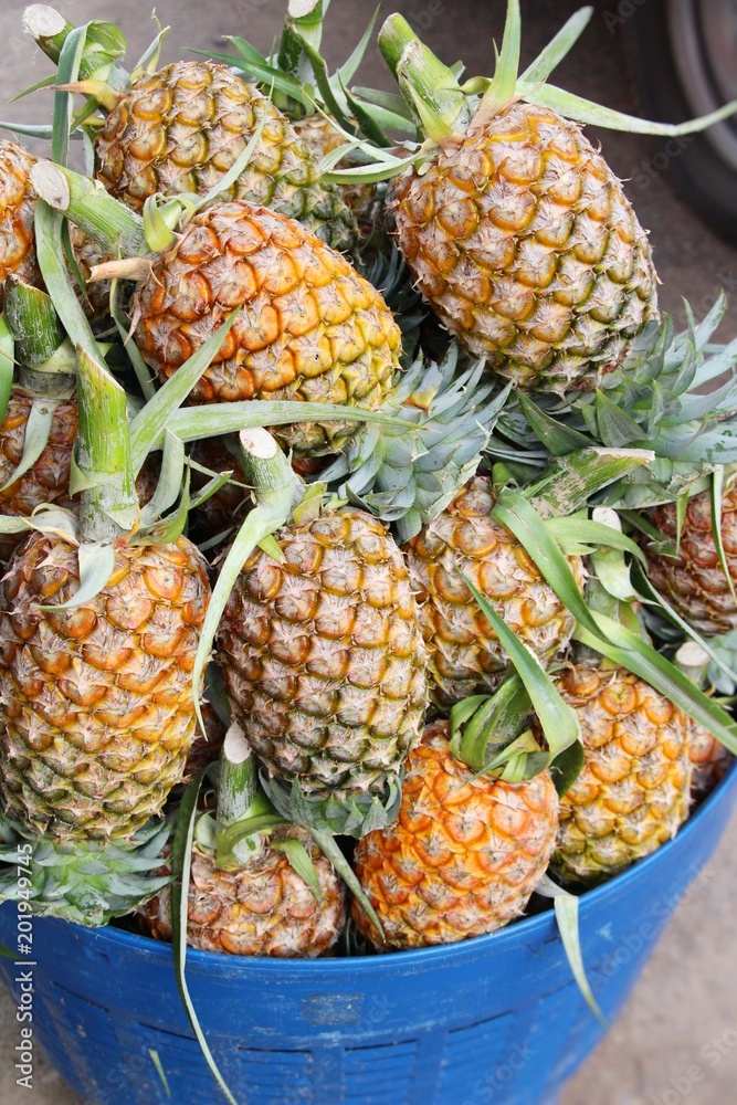 Fresh pineapple is delicious in street food Fresh pineapple is delicious in street food