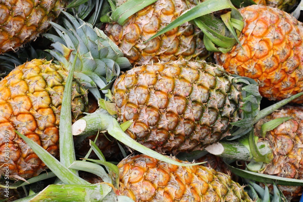 Fresh pineapple is delicious in street food Fresh pineapple is delicious in street food