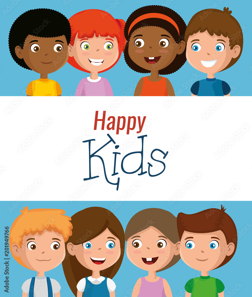 group of happy kids characters vector illustration design group of happy kids characters vector illustration design