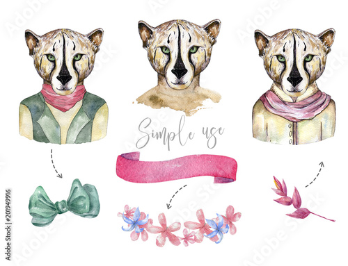 Photography Watercolor wild cats