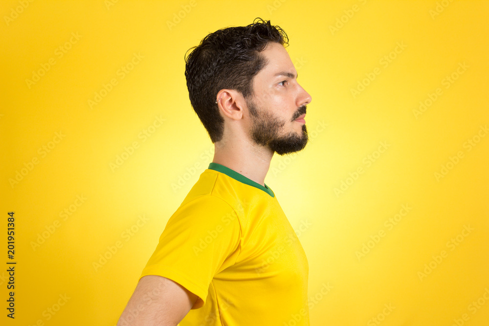 Brazilian soccer football player looking confident. Brazilian soccer football player looking confident.