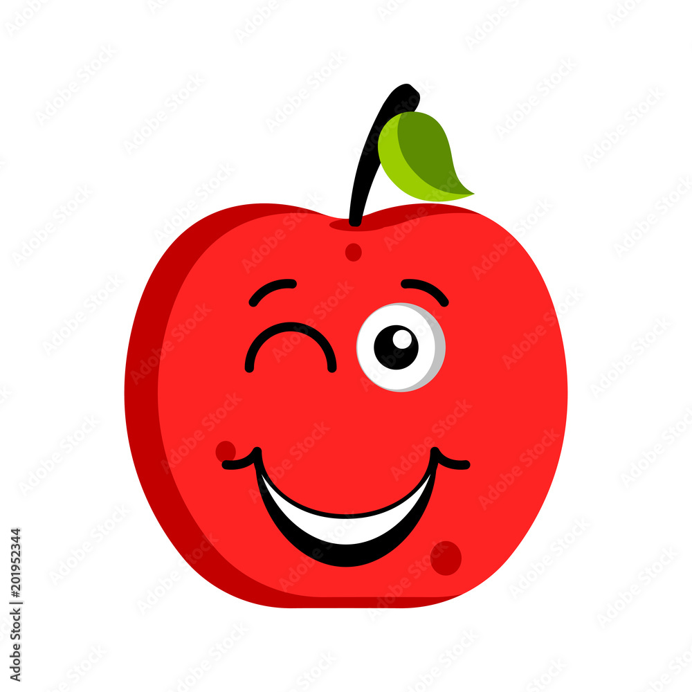 Happy apple emoticon Happy apple emoticon