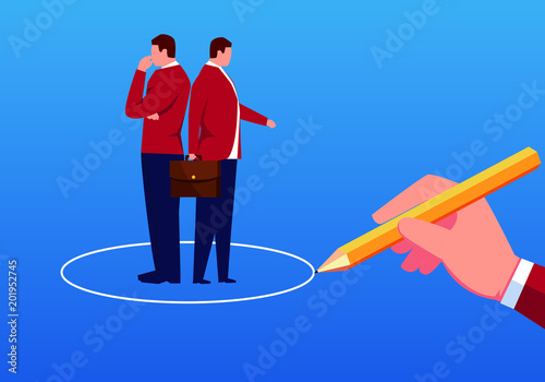 Two businessmen were trapped by a circle