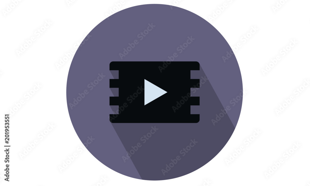 Film Strip with play button / sign vector icon Film Strip with play button / sign vector icon