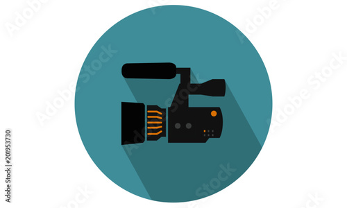News/ video camera / camcoder flat icons with background and shadow for web and mobile designs