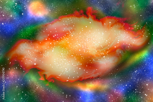 Fototapeta Naklejka Na Ścianę i Meble -  Red golden space background