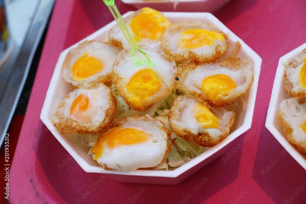 Quail eggs is delicious in street food