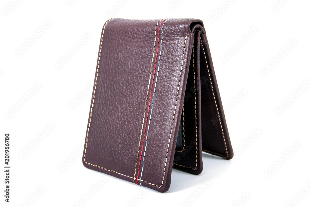 Beautiful leather men wallet isolated on white background Beautiful leather men wallet isolated on white background