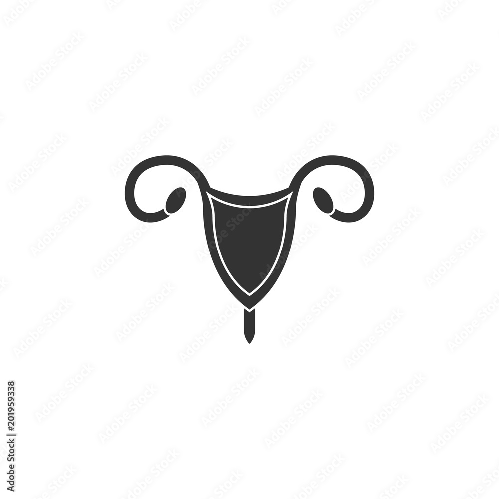 Uterus icon in outline style isolated on white background. Pregnancy symbol  stock vector illustration. Stock Vector by ©PandaVector 142912137